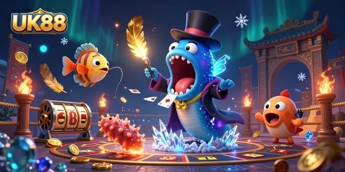 UK88 showcases dynamic casino elements with a magical underwater theme.
