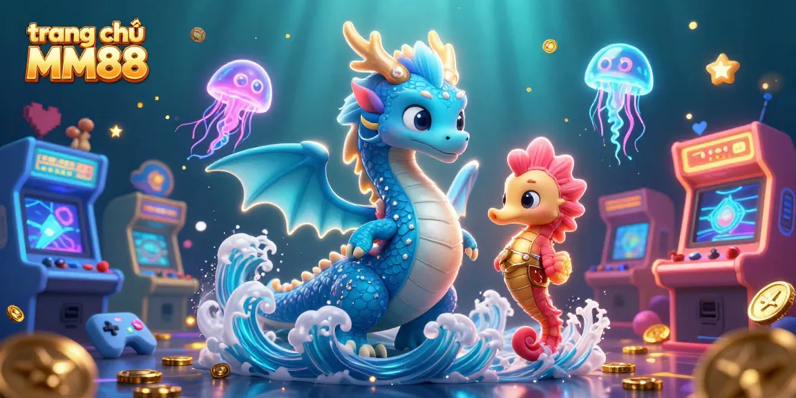 Experience the excitement of trang chủ MM88 with a vibrant underwater casino scene featuring colorful characters.