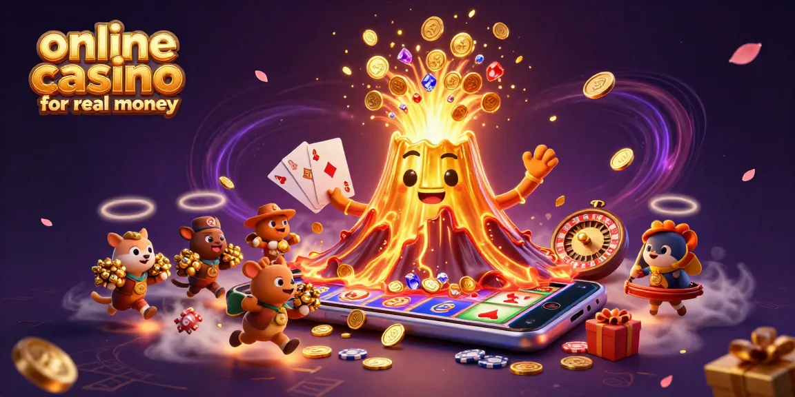 Experience the thrill of an online casino for real money with vivid game elements and lively characters.