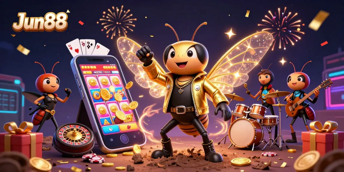 Experience thrilling gameplay at Jun88 with dynamic slot machines and vibrant casino characters.