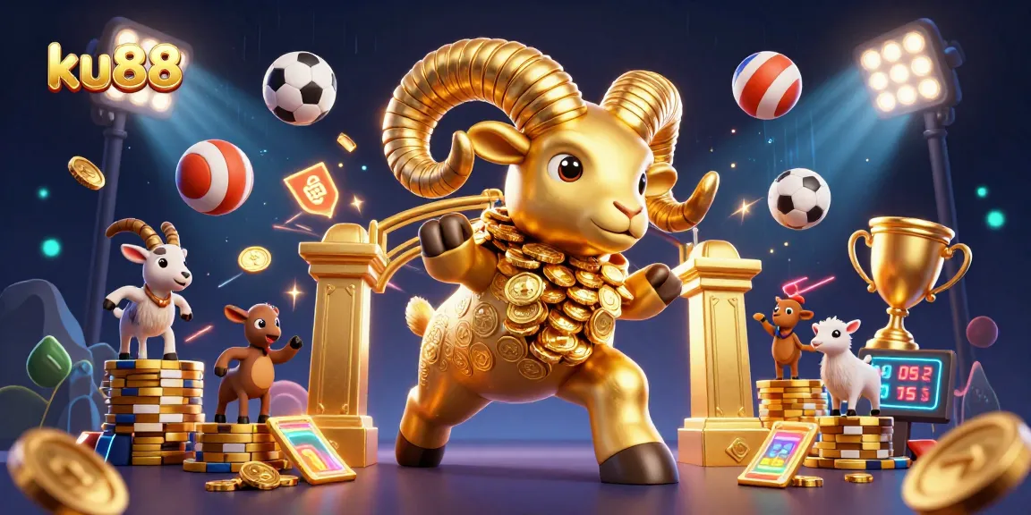 Engage with ku88 sports betting excitement featuring golden ram and dynamic sports elements.