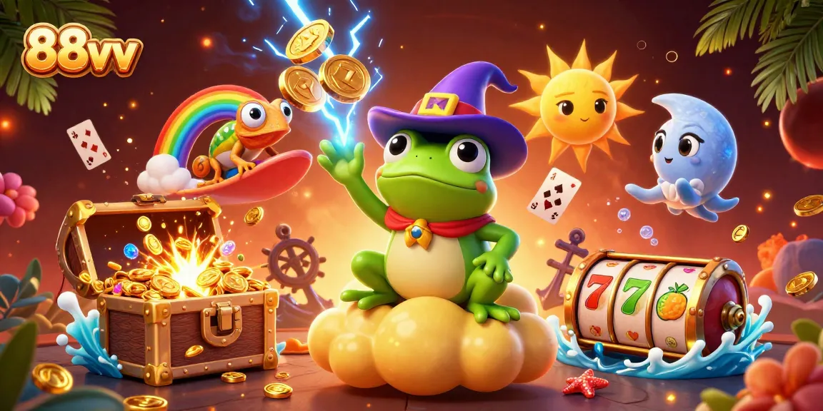 Win big at 88vv with vibrant characters and dynamic casino elements in a captivating scene.