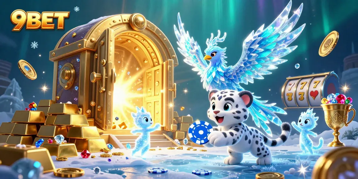 Experience exciting wins at 9BET with an ice phoenix and treasure scene filled with poker fun.
