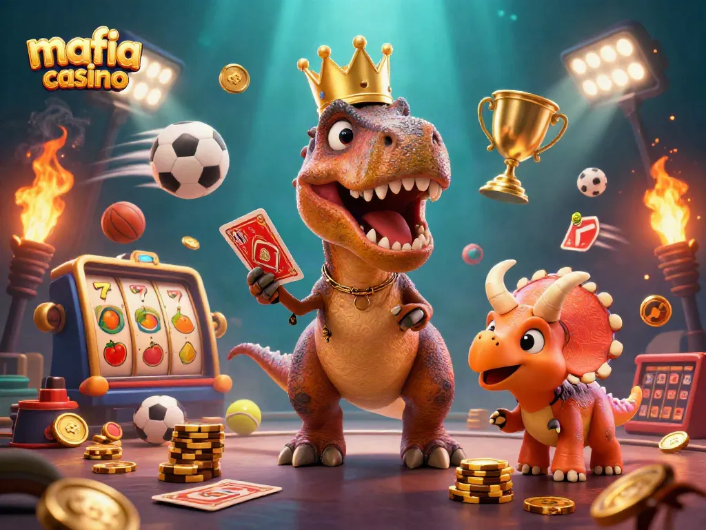 Engage in thrilling games at mafia casino with exciting characters celebrating wins!