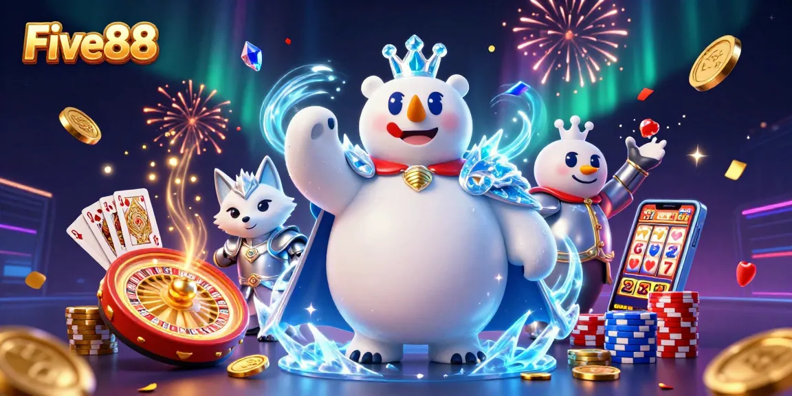 Experience excitement and win big at Five88 with a magical casino scene featuring dynamic game elements.