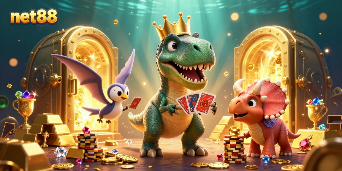 Experience thrilling gameplay at net88 with vibrant cartoon characters in a dynamic casino scene.