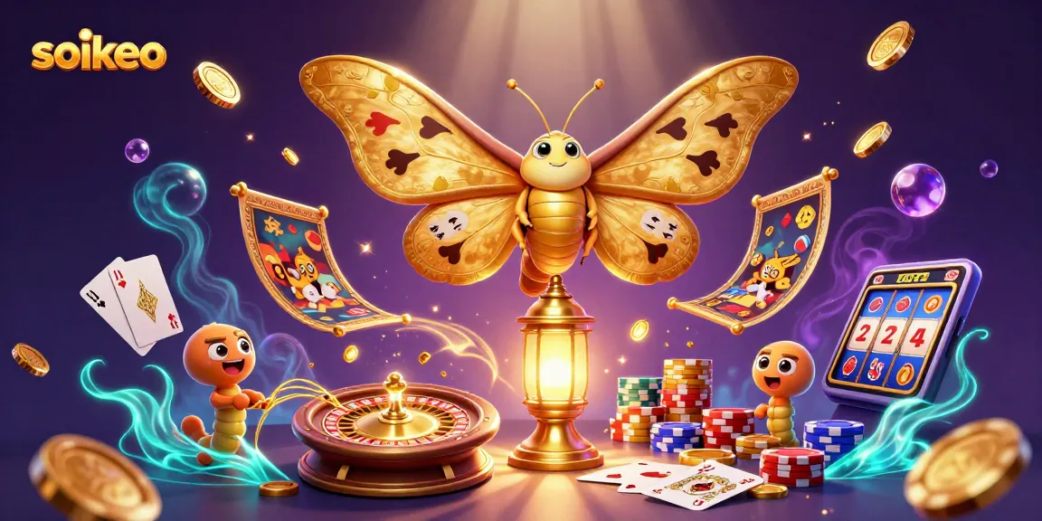 Experience thrilling moments with soikeo's vibrant illustrations of casino scenes and golden treasures.